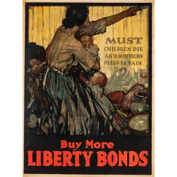 MUST CHILDREN DIE WWI HENRY RALEIGH LIBERTY BONDS POSTER