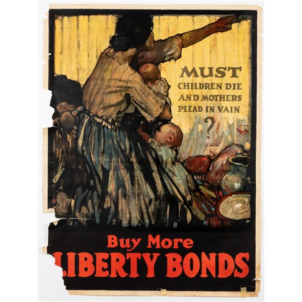 WWI MUST CHILDREN DIE AND MOTHERS PLEAD IN VAIN POSTER