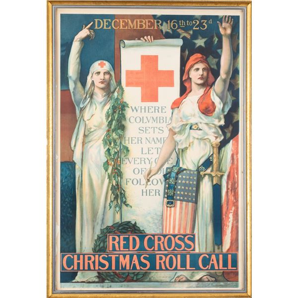 WWI RED CROSS CHRISTMAS ROLL CALL POSTER
