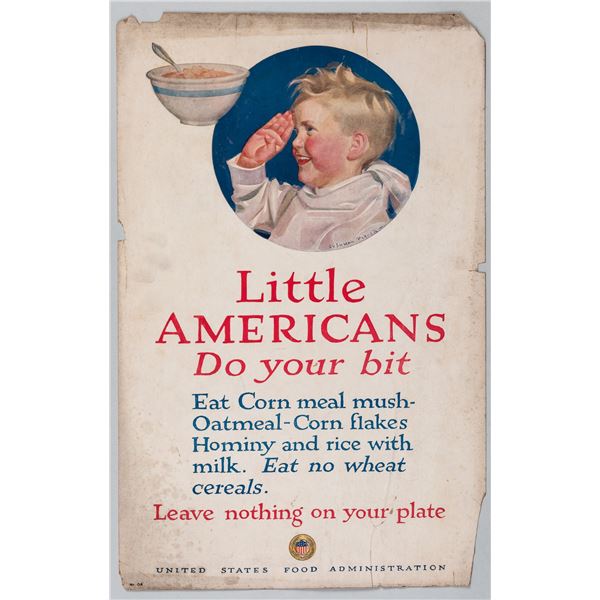 WWI FOOD POSTER LITTLE AMERICANS DO YOUR BIT