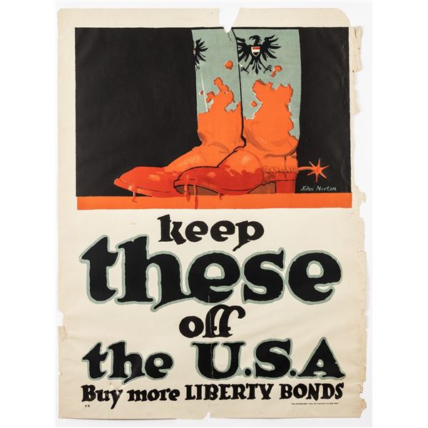 KEEP THESE OFF THE USA WWI POSTER