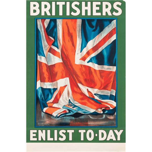 BRITISHERS ENLIST TO-DAY WWI BRITISH POSTER