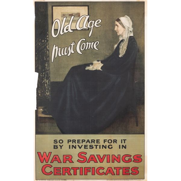 OLD AGE MUST COME WWI WAR SAVINGS POSTER