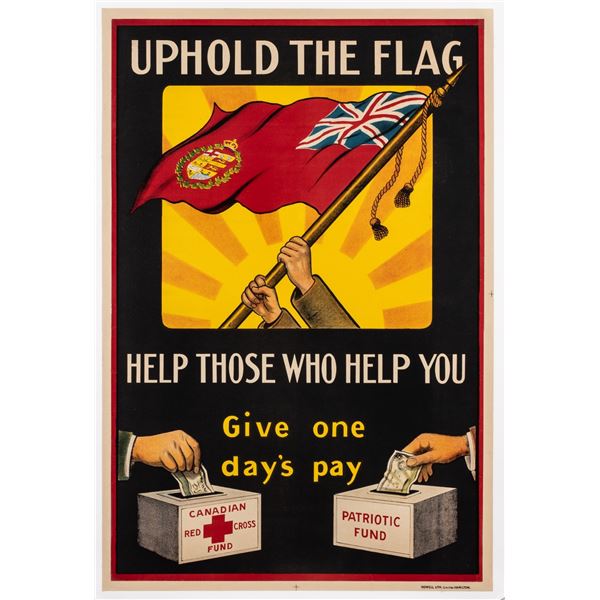 WWI UPHOLD THE FLAG CANADIAN RED CROSS POSTER