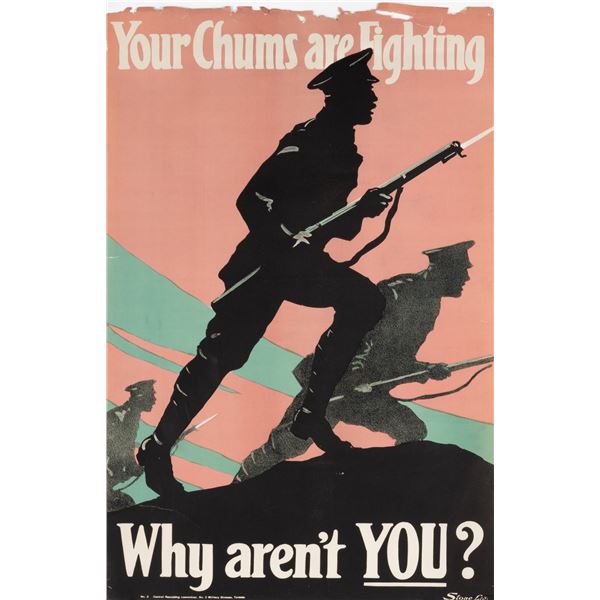 YOUR CHUMS ARE FIGHTING WWI CANADIAN POSTER