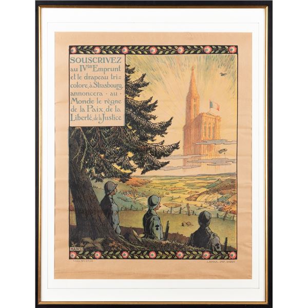 WWI FRENCH WAR LOAN POSTER JEAN JACQUES WALTZ 'HANSI'