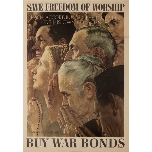 FREEDOM OF WORSHIP NORMAN ROCKWELL POSTER