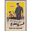 Image 1 : UNION PACIFIC RAILROAD POSTER KEEP 'EM ROLLING WWII