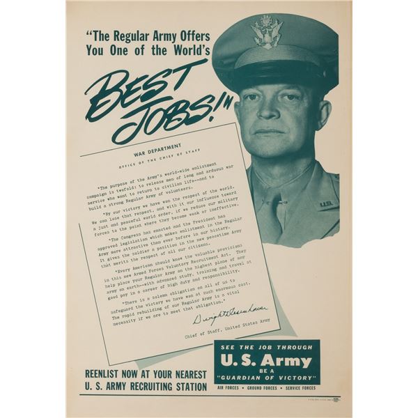 EISENHOWER BEST JOBS U.S. ARMY RECRUITING POSTER