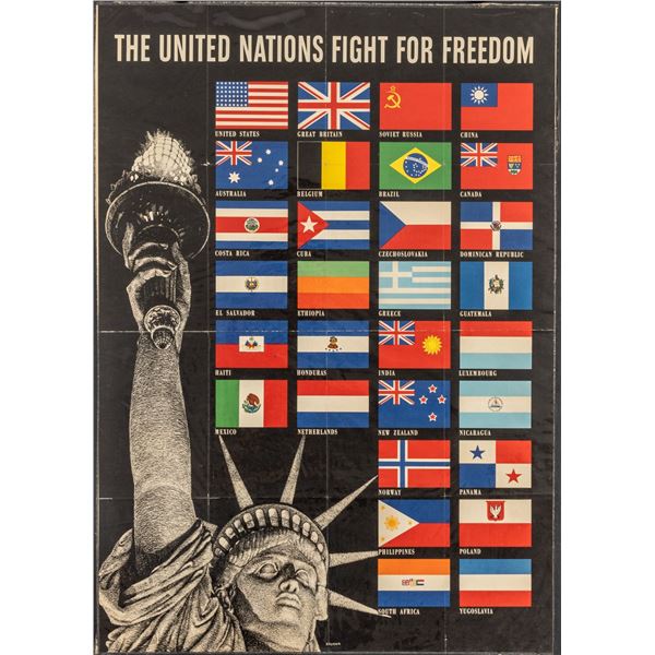 WWII UNITED NATIONS FIGHT FOR FREEDOM POSTER