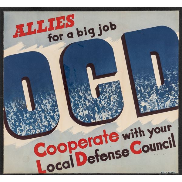 OCD WWII LOCAL DEFENSE COUNCIL POSTER