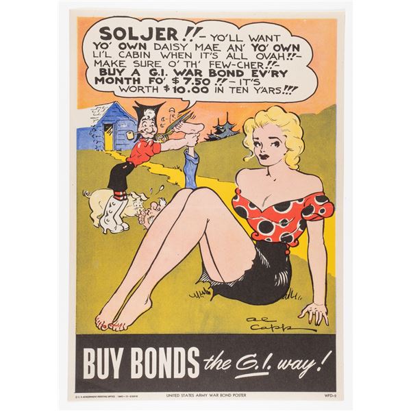 SOLJER!! BUY BONDS THE GI WAY AL CAPP POSTER