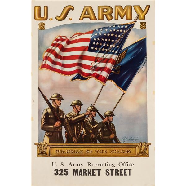 US ARMY RECRUITING POSTER GUARDIAN OF THE COLORS