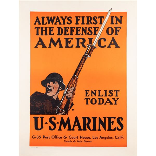 WWII US MARINES RECRUITING POSTER