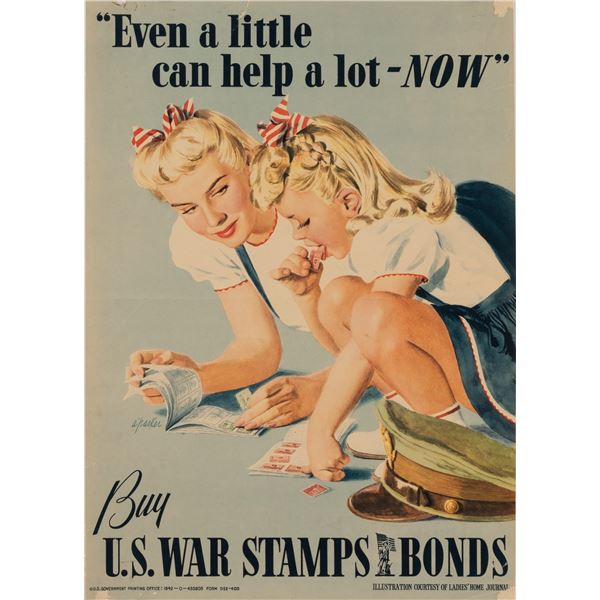 EVEN A LITTLE CAN HELP A LOT WWII WAR BONDS POSTER