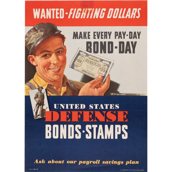 FIGHTING DOLLARS WWII BONDS POSTER