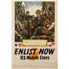 Image 1 : MARINES ENLIST NOW PELELIU USMC WWII POSTER