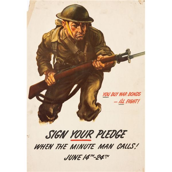 SIGN YOUR PLEDGE WHEN THE MINUTE MAN CALLS POSTER