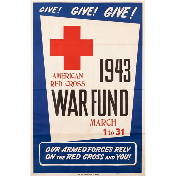 WWII RED CROSS 1943 WAR FUND POSTER