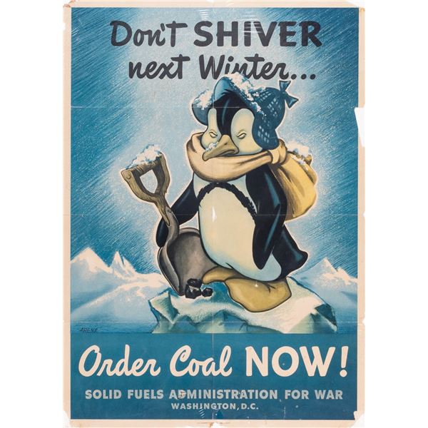 DON'T SHIVER NEXT WINTER ORDER COAL NOW POSTER