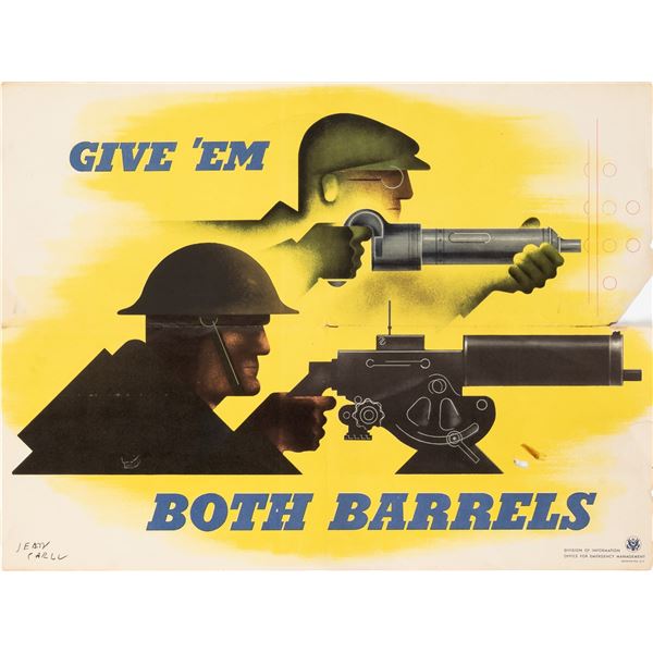 GIVE THEM BOTH BARRELS POSTER JEAN CARLU