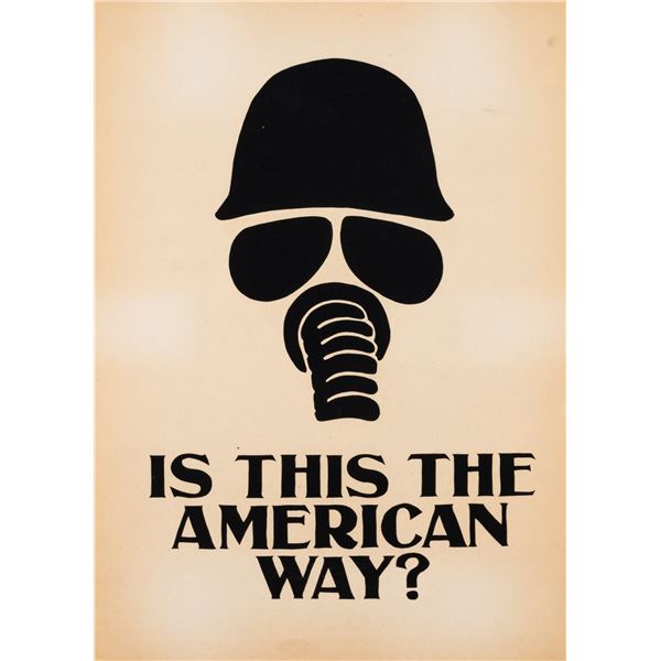 1968 VIETNAM WAR PROTEST POSTER - IS THIS THE AMERICAN WAY