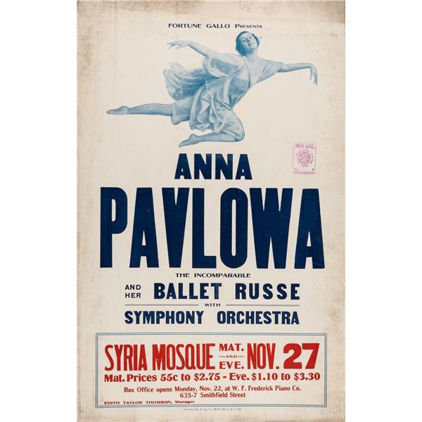 ANNA PAVLOVA AND HER BALLET RUSSE POSTER