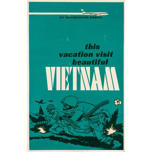 ANTI-VIETNAM WAR FLY FAR FAR-EASTERN AIRWAYS POSTER