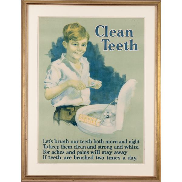 COLGATE CLEAN TEETH BOY POSTER