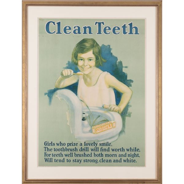 COLGATE CLEAN TEETH GIRL POSTER