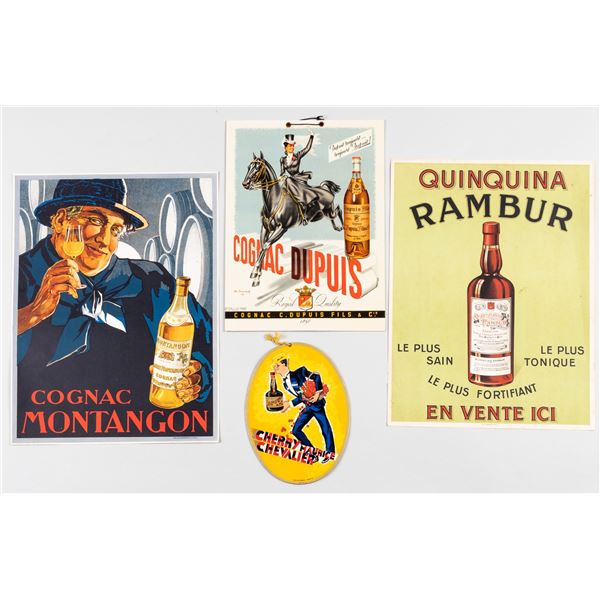 FOUR FRENCH LIQUOR ADVERTISING CARDS (4)