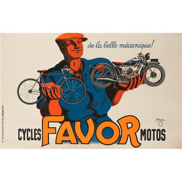 FRENCH FAVORS CYCLES MOTOS POSTER