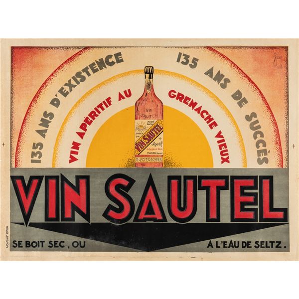 FRENCH WINE POSTER VIN SAUTEL