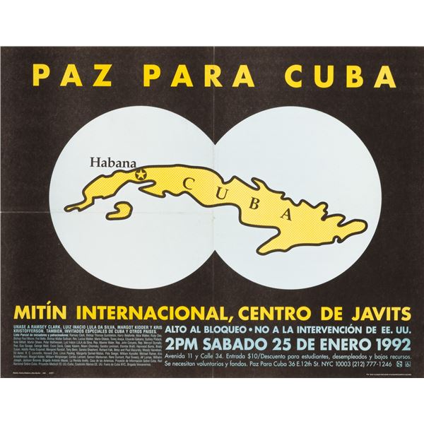 PAZ PARA CUBA - PEACE FOR CUBA POSTER