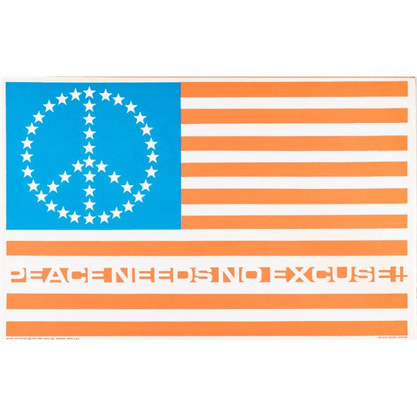 PEACE NEEDS NO EXCUSE AMERICAN FLAG POSTER