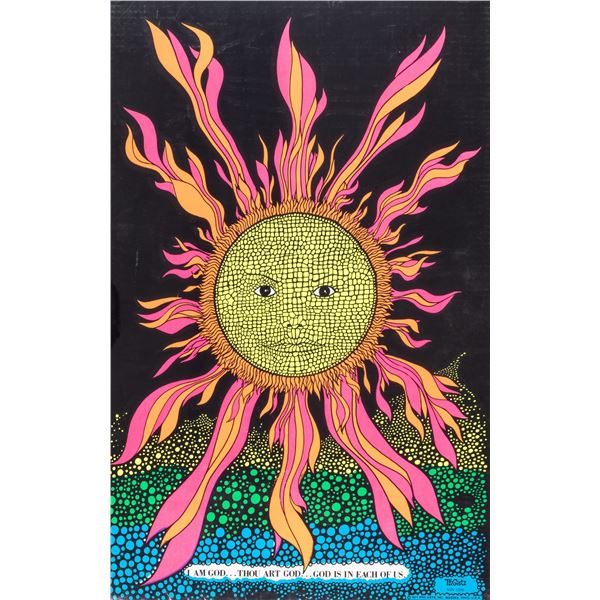 TOM GATZ PSYCHEDELIC SUN GOD BLACKLIGHT POSTER