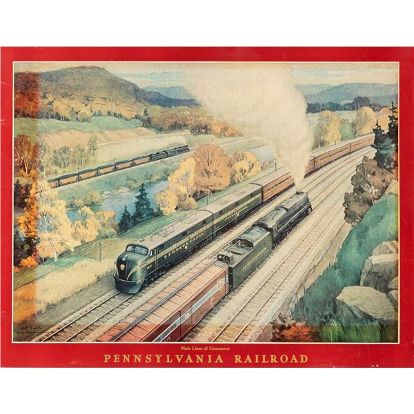TWO PENNSYLVANIA RAILROAD GRIF TELLER POSTERS