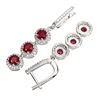Image 3 : Heated Round Ruby 5mm Cz 14 k White Gold Plated 925 Sterling Silver Earrings