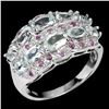 Image 2 : Unheated Oval Aquamarine Ruby 14k White Gold Plate 925 Sterling Silver Ring 9