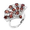 Image 2 : Unheated Oval Red Mozambique Garnet 5x3 mm  14 k White Gold Plated Cz 925 Sterling Silver Ring Size