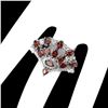 Image 3 : Unheated Oval Red Mozambique Garnet 5x3 mm  14 k White Gold Plated Cz 925 Sterling Silver Ring Size