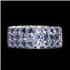 Image 1 : Unheated Round Blue Tanzanite 14K White Gold Plate 925 Sterling Silver Ring 8