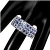 Image 3 : Unheated Round Blue Tanzanite 14K White Gold Plate 925 Sterling Silver Ring 8