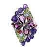 Image 1 : Unheated Pear Rhodolite Garnet 7x5 mm Amethyst Gems 14 k White Gold Plated 925 Sterling Silver Ring