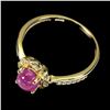 Image 3 : Heated Round Red Ruby 6mm Simulated Cz 14K Gold Plate 925 Sterling Silver Ring