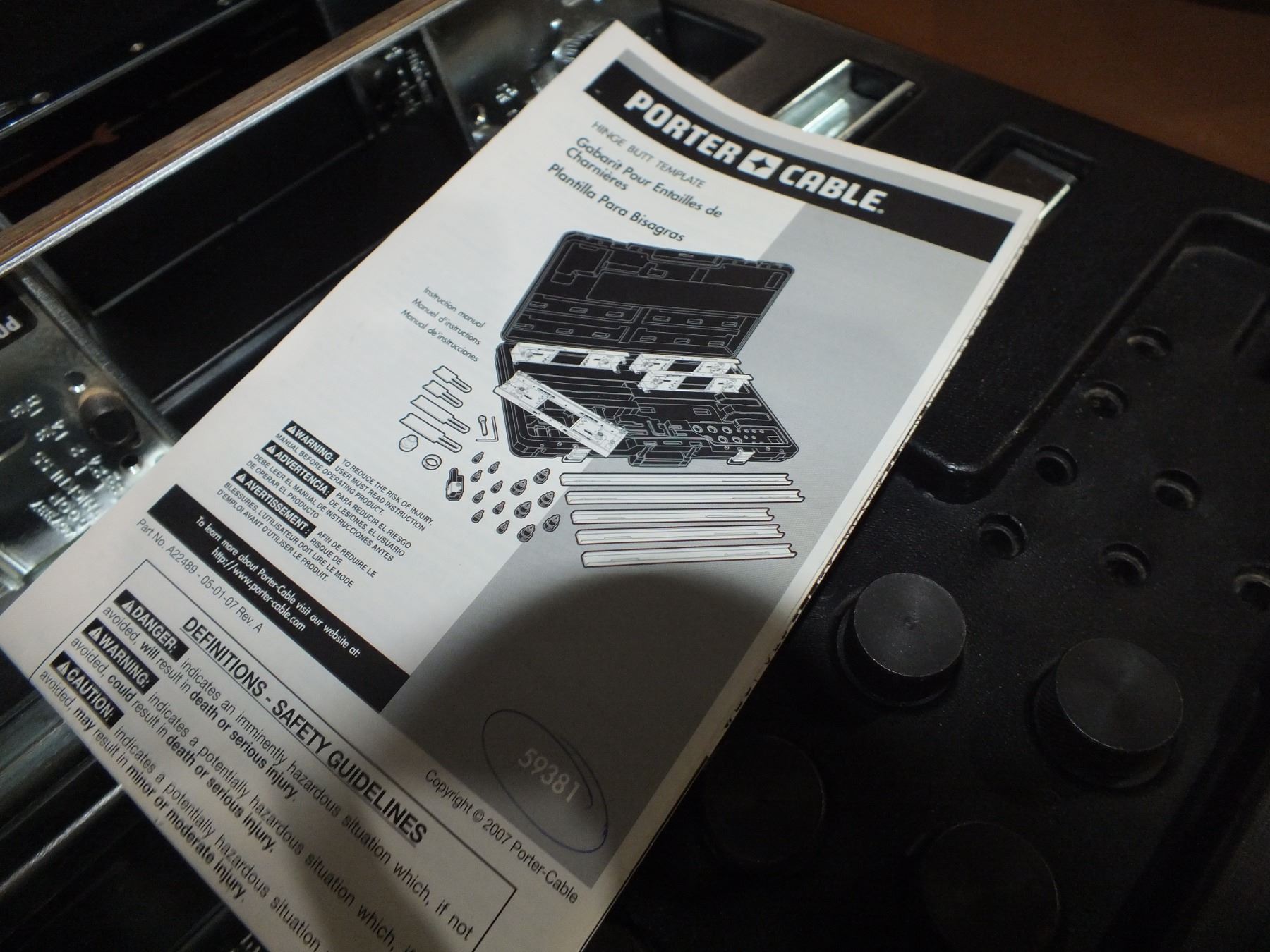 Porter cable HingeTemplate Kit Porter cable HingeTemplate Kit