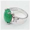 Image 3 : Base Metal Natural Jadeite & Cubic Zirconia Ring