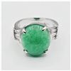 Image 4 : Base Metal Natural Jadeite & Cubic Zirconia Ring