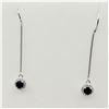 Image 1 : Sterling Silver Natural Sapphire & Cubic Zirconia Earrings