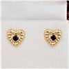 Image 1 : Yellow Gold Natural Sapphire Heart Earrings